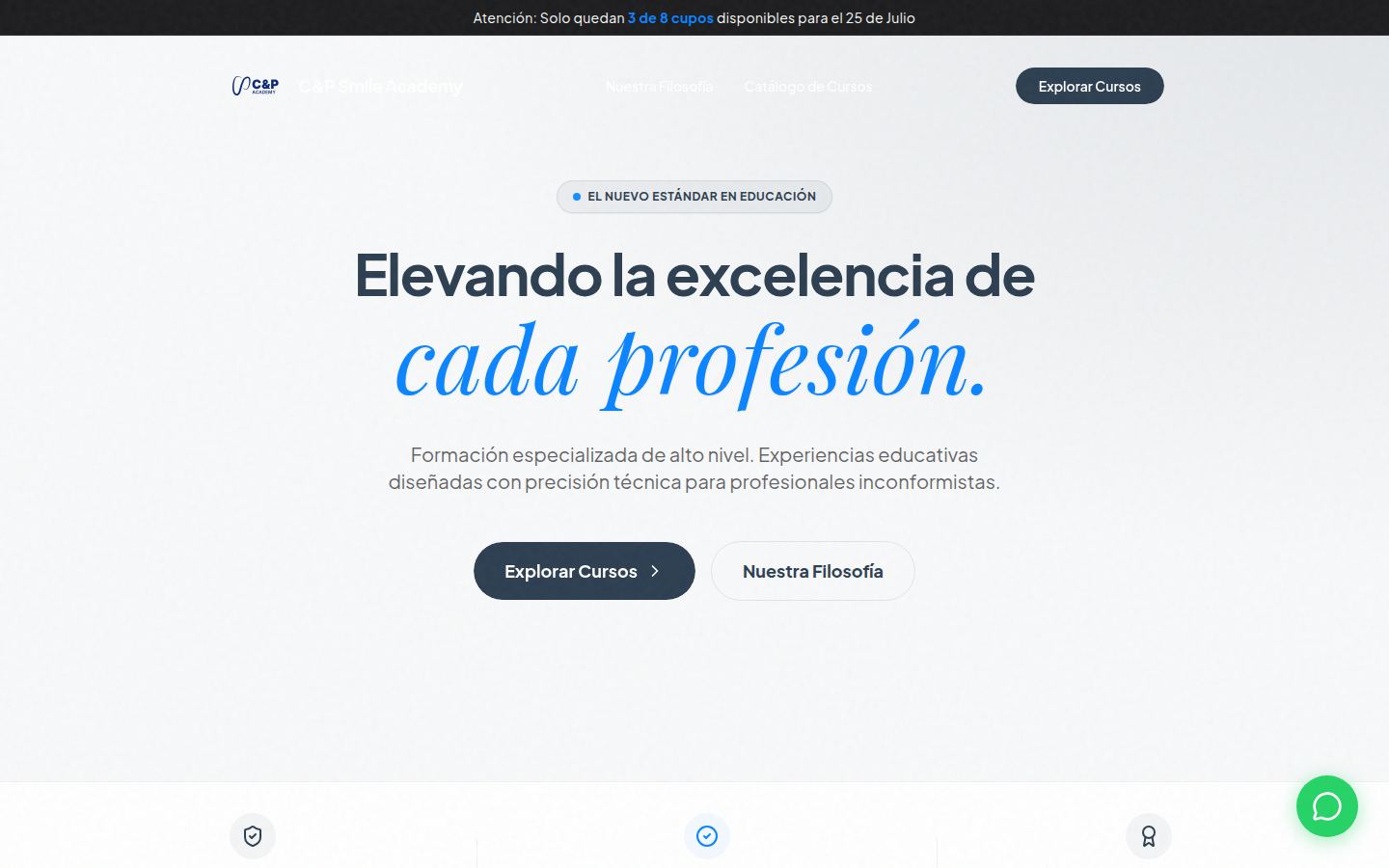 Página de inicio de C&P Smile Academy